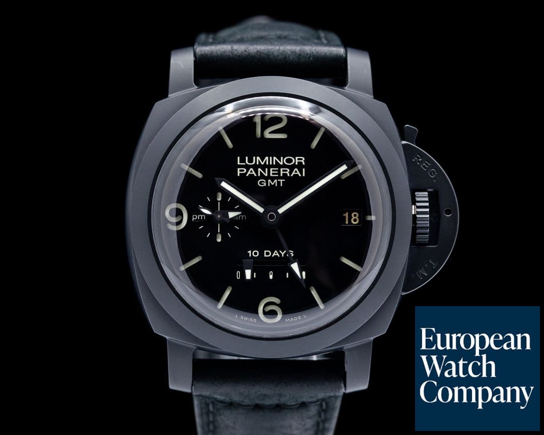 Image of Panerai Luminor 1950 10 Day GMT Ceramic Black Dial FULL SET