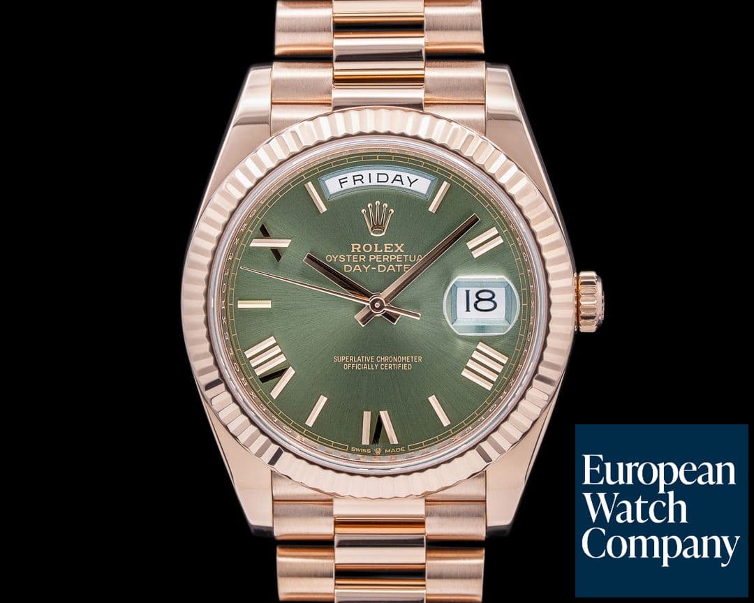 Image of Rolex Day Date Presidential Everose Gold Green Dial 40MM 2020