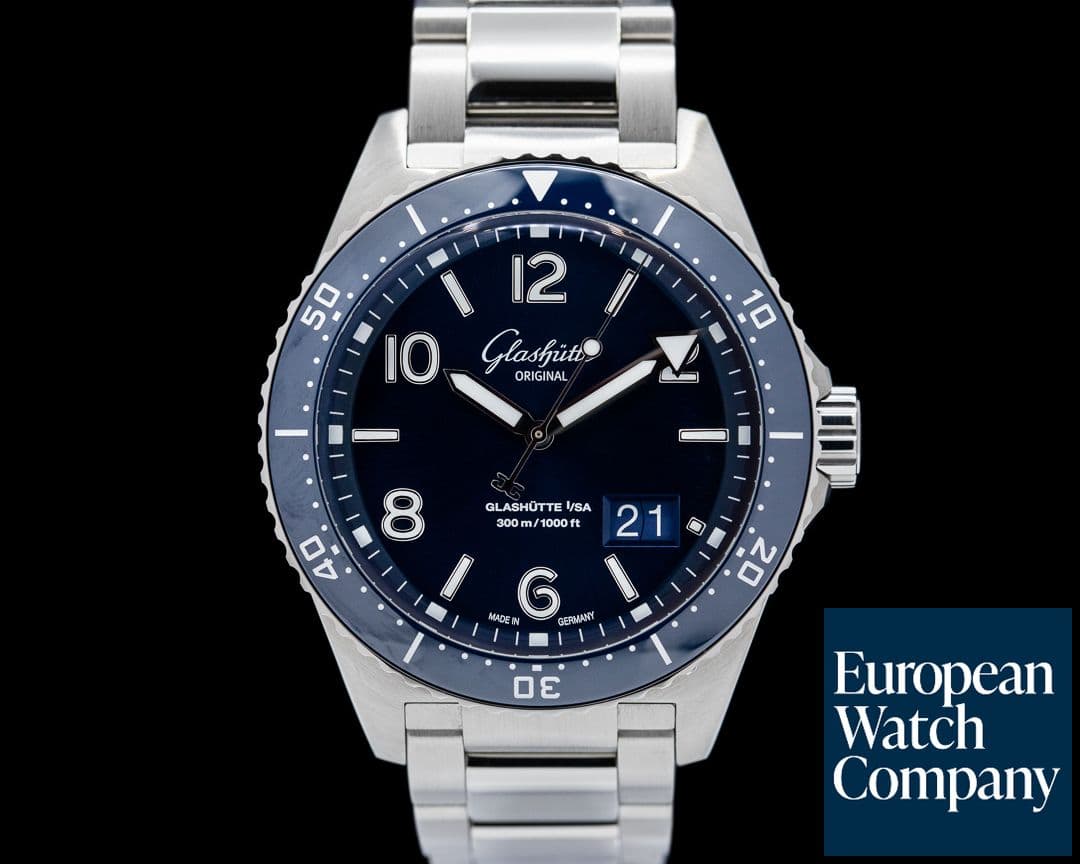 Image of Glashutte Original SeaQ Panorama Date Blue Dial SS 
