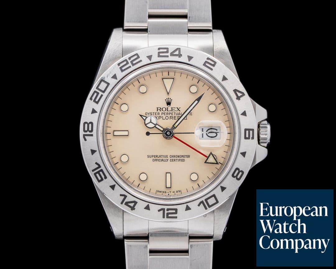 Image of Rolex Explorer II with RARE Transitional Cream Rail Dial SS 