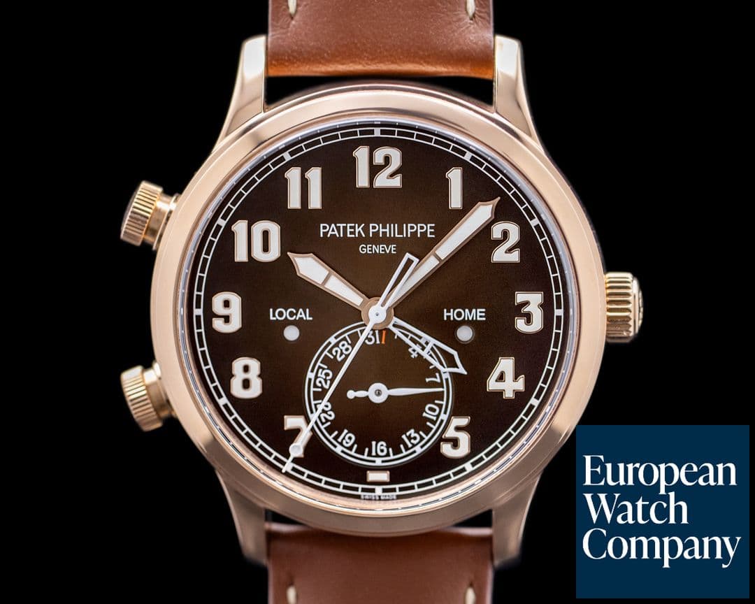 Image of Patek Philippe Calatrava 5524R Pilot Travel Time 18k Rose Gold