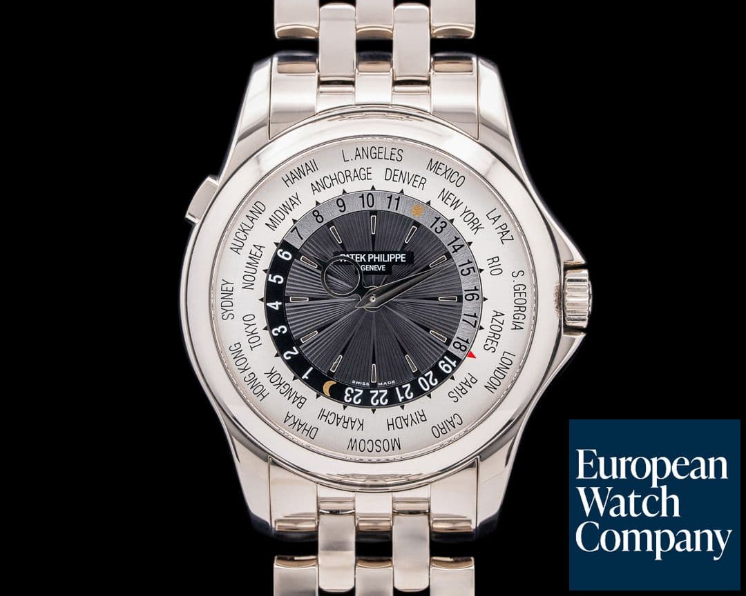Image of Patek Philippe World Time 5130/1G 18K White Gold / 18K White Gold Bracelet