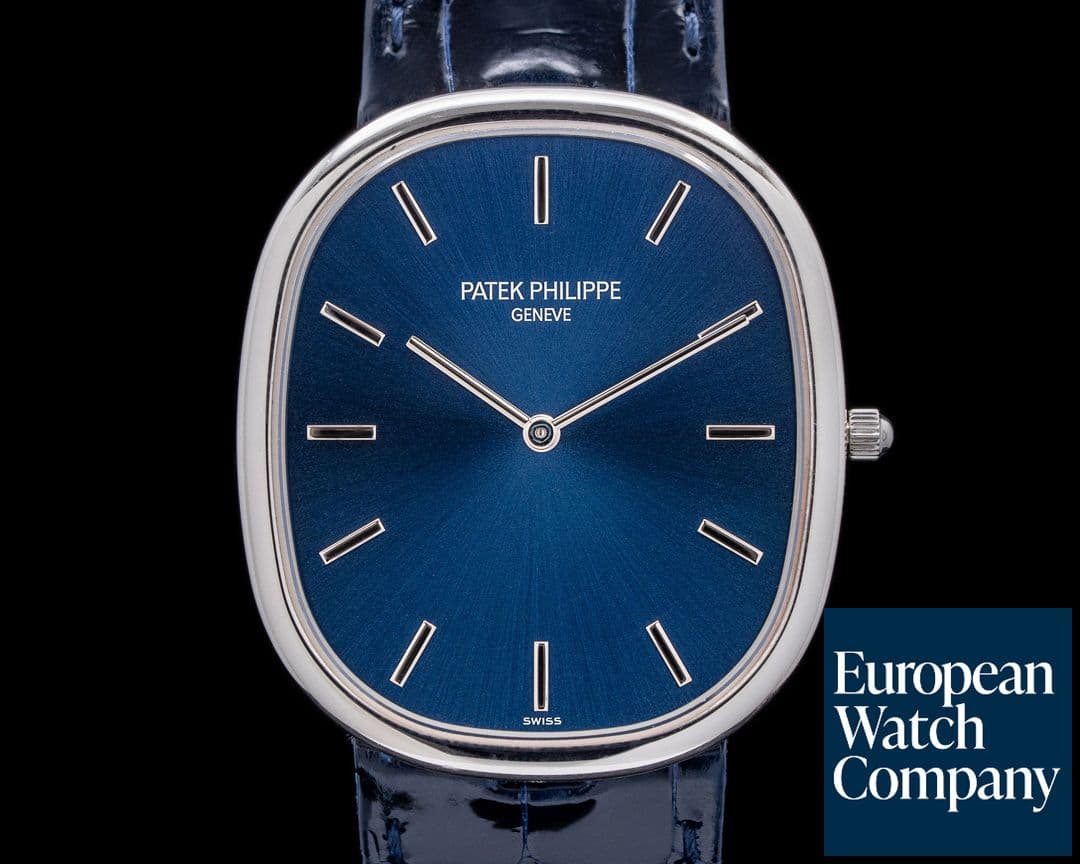 Image of Patek Philippe Golden 5738P Ellipse Platinum Blue Dial 