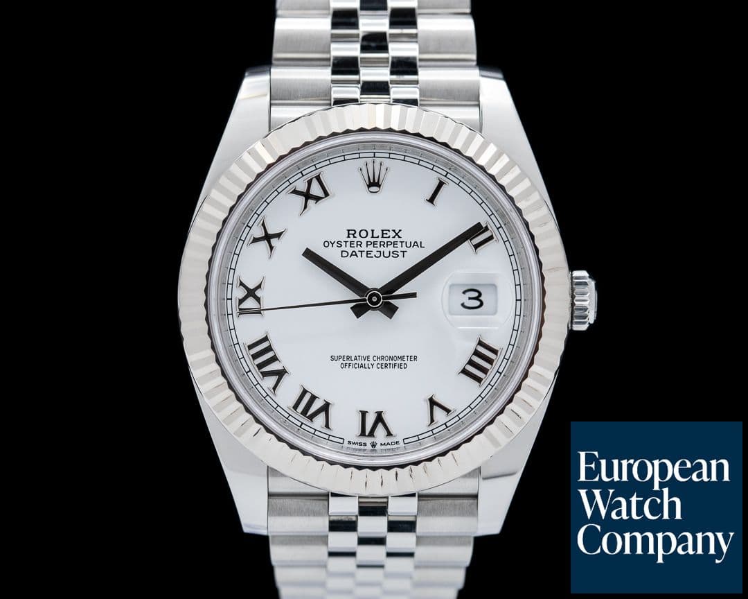 Image of Rolex Datejust 41 White Roman Dial SS Jubilee