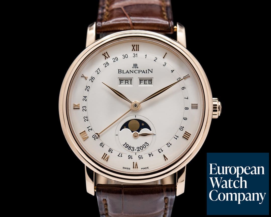 Image of Blancpain Villeret Complete Calendar Moonphase 20th Anniversary 18K Rose Gold