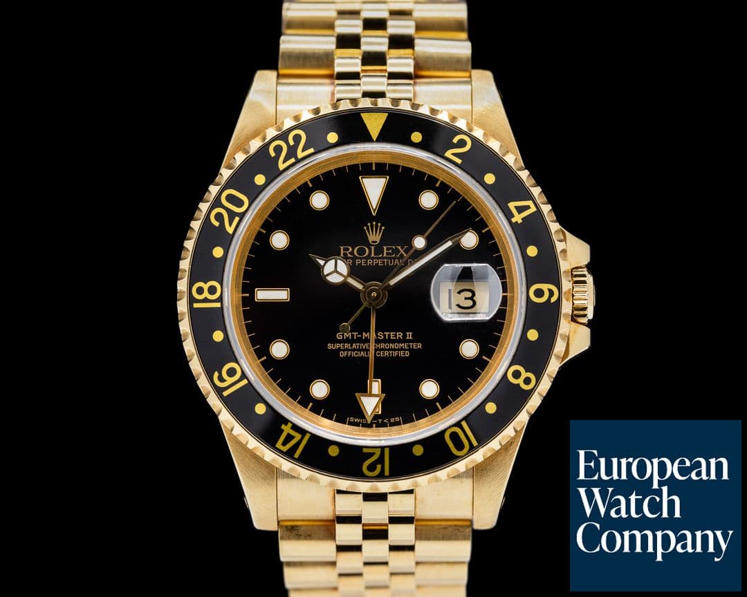 Image of Rolex GMT Master II 16718 18k Yellow Gold SHARP