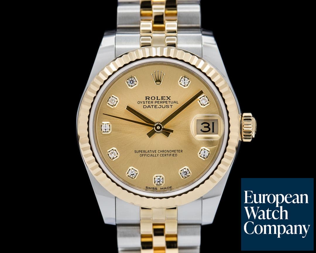 Image of Rolex Rolex Datejust 31 Champagne Diamond Dial SS / 18k