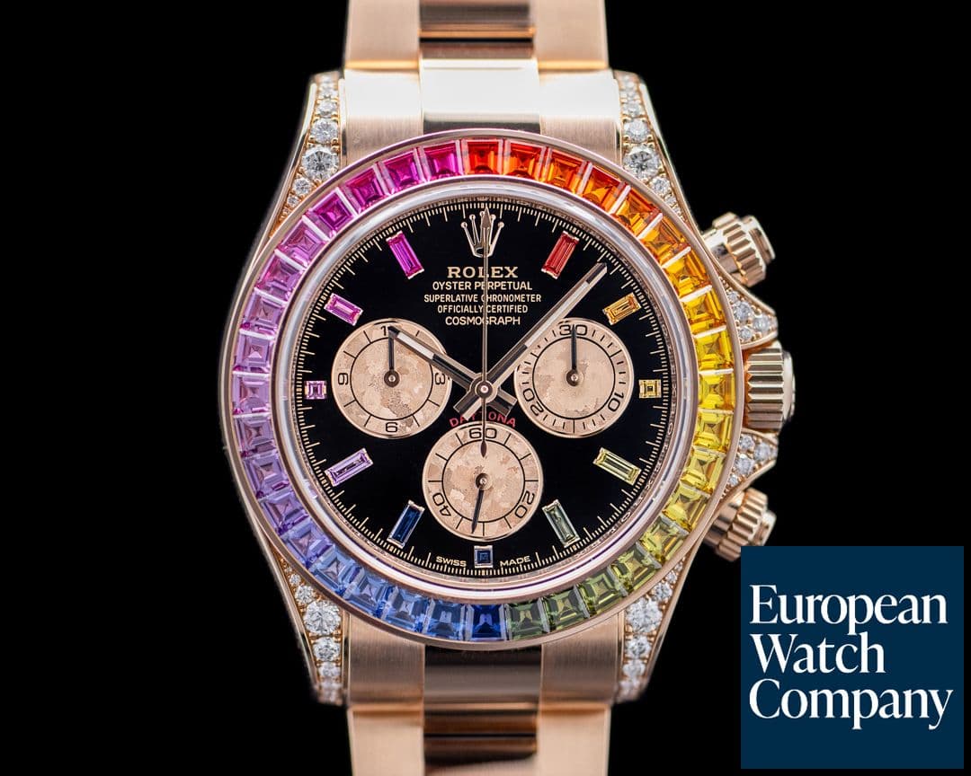Image of Rolex Daytona 116595 RAINBOW / Rose Gold Black Dial 116595RBOW UNWORN 