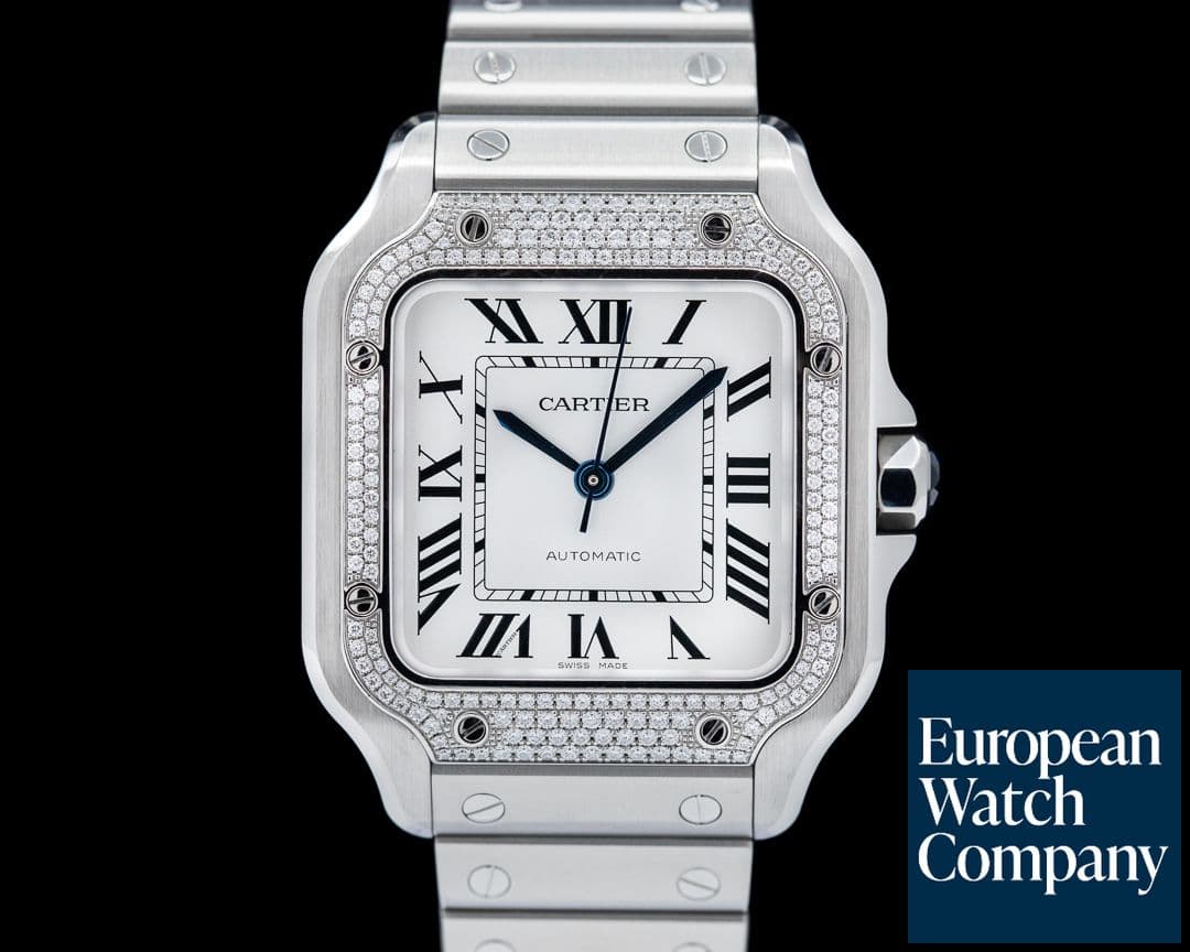 Image of Cartier Santos Medium SS / SS Automatic Diamond Bezel