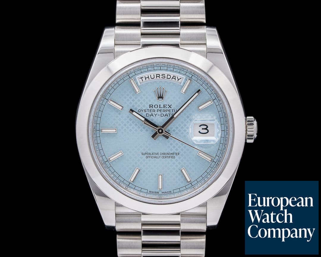 Image of Rolex Day Date 228206 Platinum Blue Dial 40MM