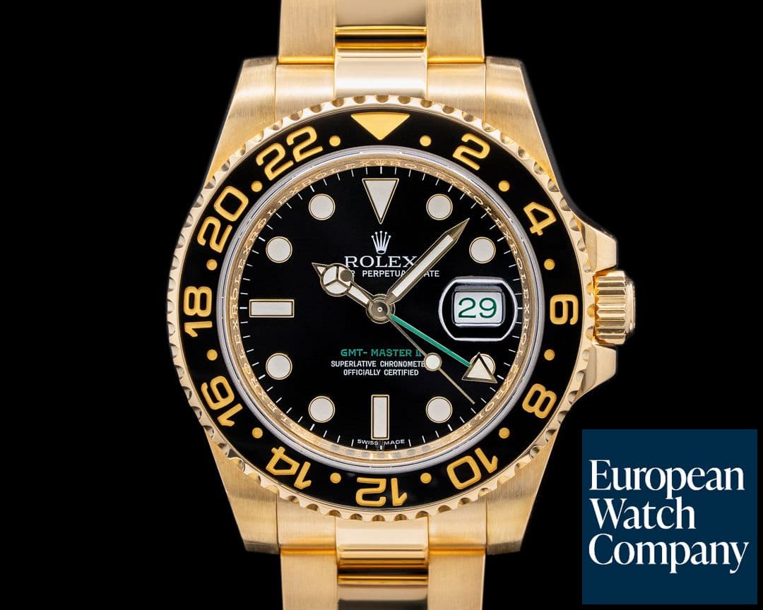 Image of Rolex GMT Master II 116718 Black Dial 18K Yellow Gold 