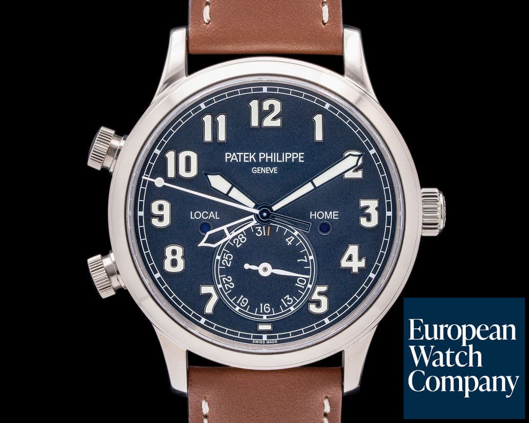 Image of Patek Philippe Calatrava 5524G Pilot Travel Time 18k White Gold 