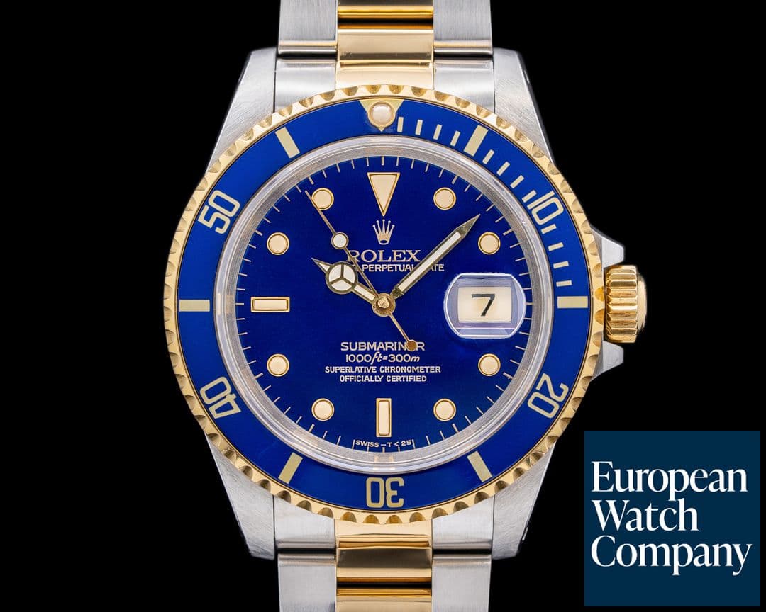 Image of Rolex Submariner 16613 Blue Dial SS / 18K Nice Patina