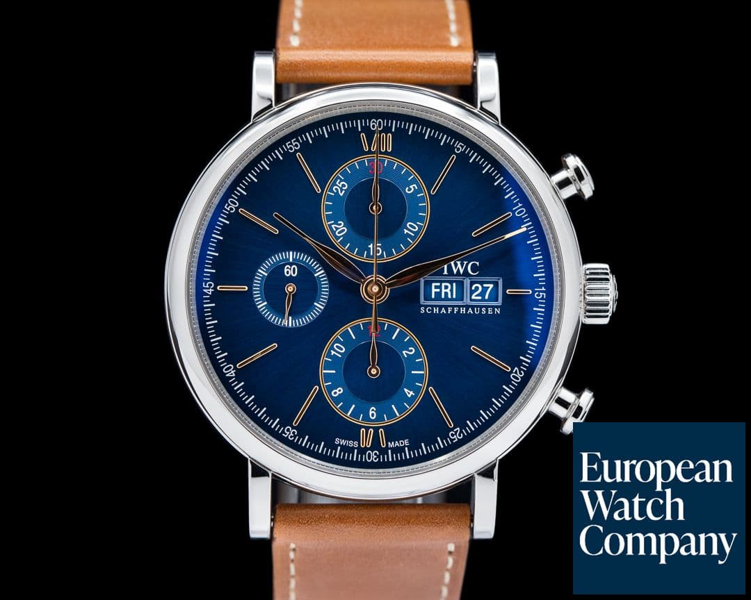 Image of IWC Portofino Chronograph Blue Dial SS