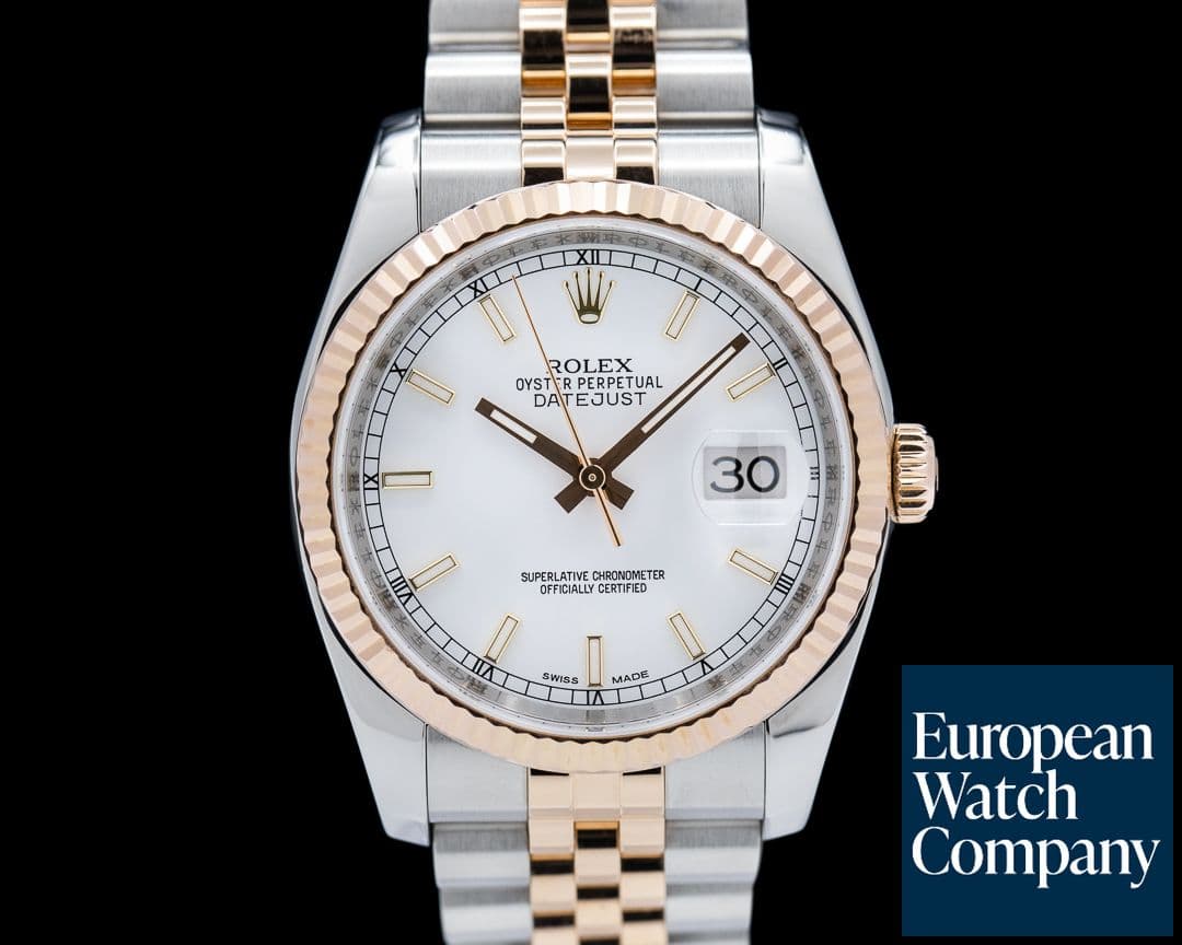 Image of Rolex Datejust White Dial Jubilee SS / Rose Gold