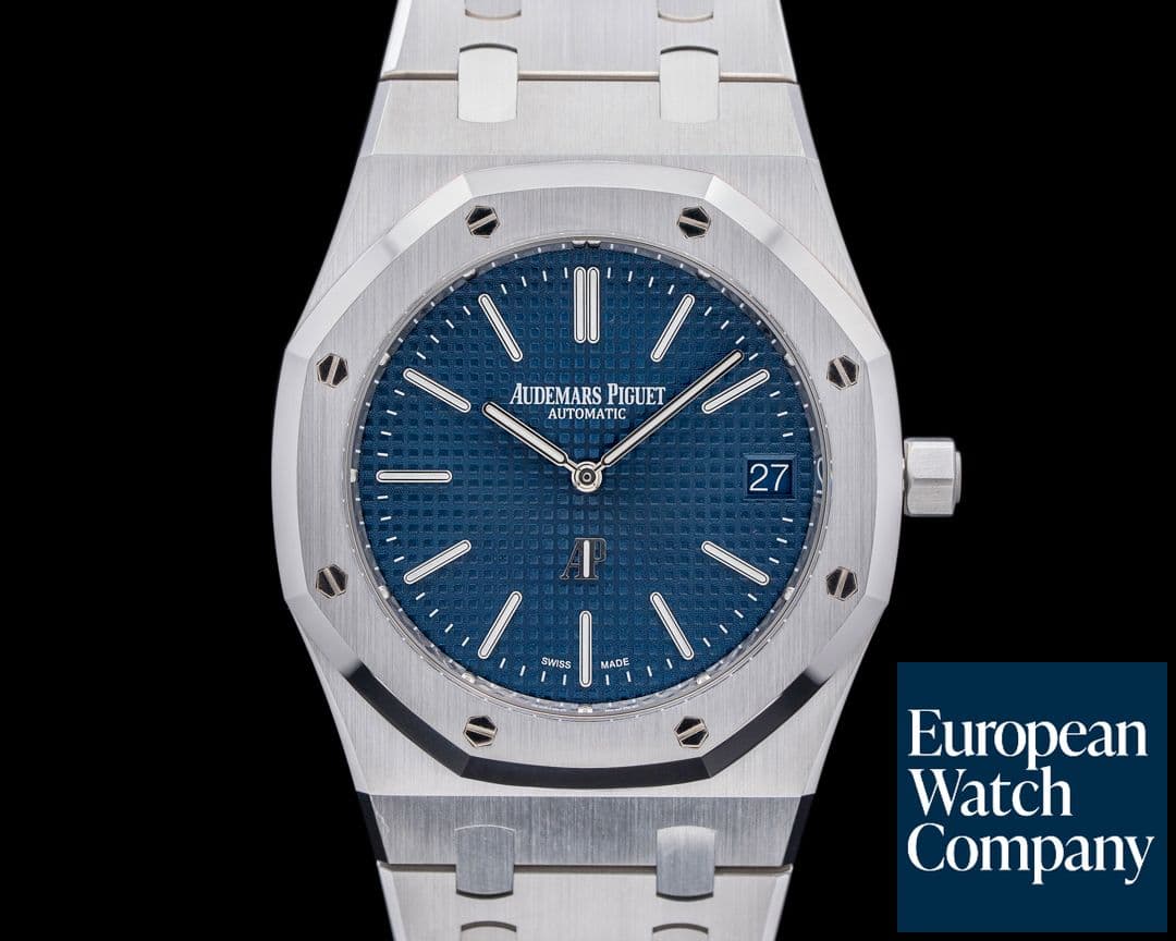 Image of Audemars Piguet Royal Oak "Jumbo" Extra Thin Blue Dial SS 16202ST