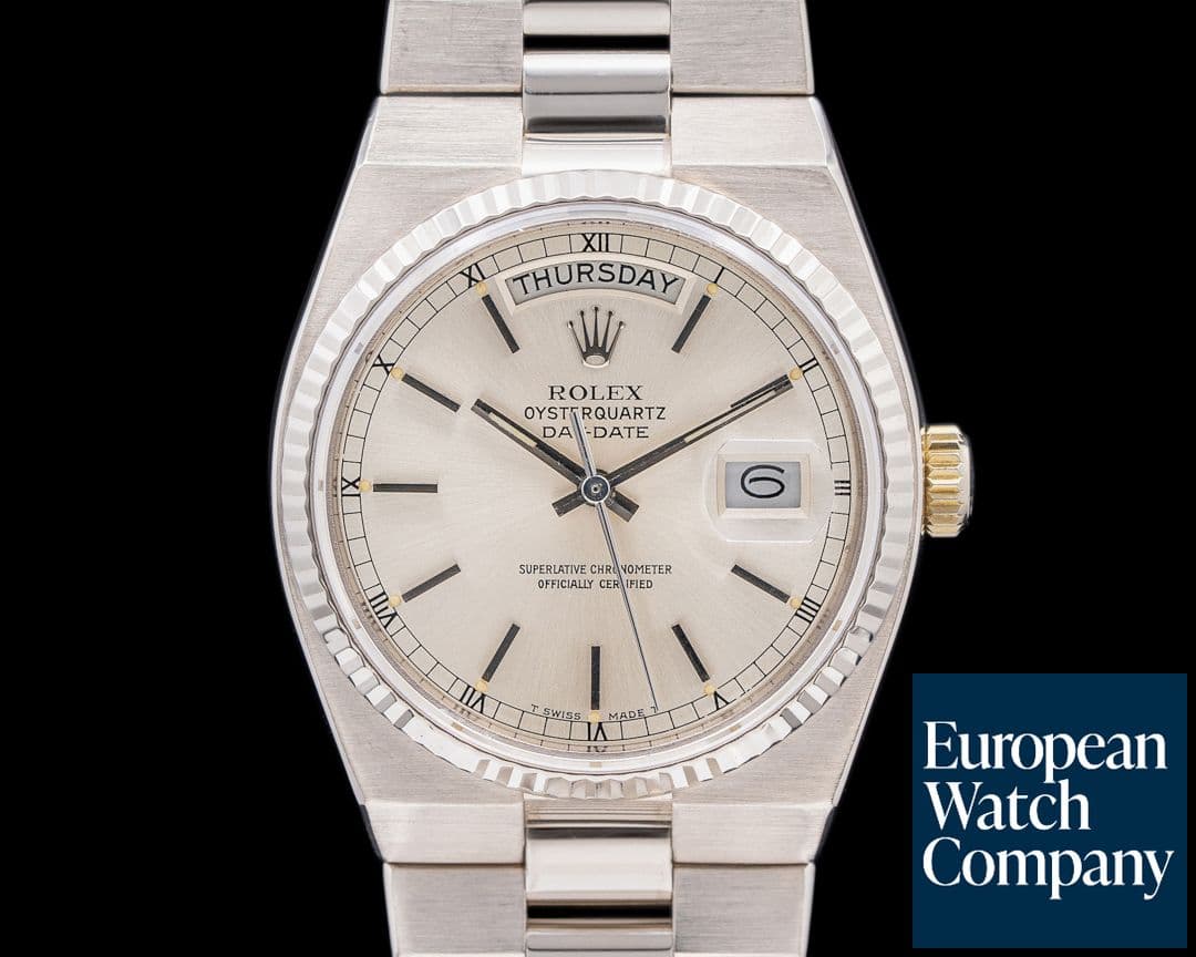 Image of Rolex OysterQuartz Day Date 18K white Gold / silver Dial 