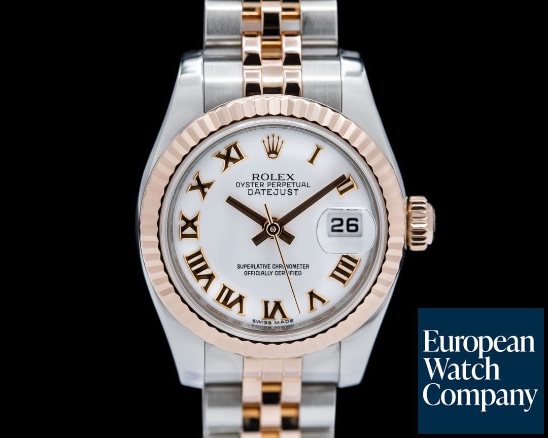 Image of Rolex Lady Datejust 18K Rose/ SS Jubillee White Roman Dial