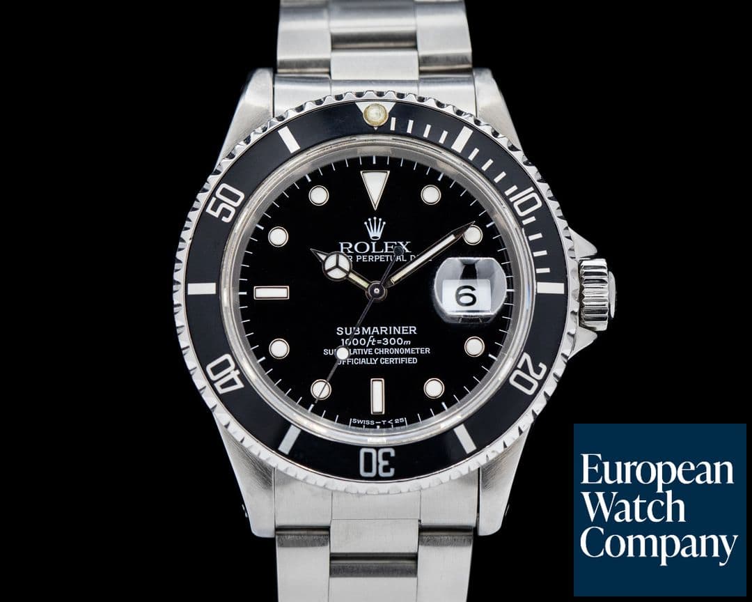 Image of Rolex Submariner SS Black Dial Circa 1993 Box & Papers
