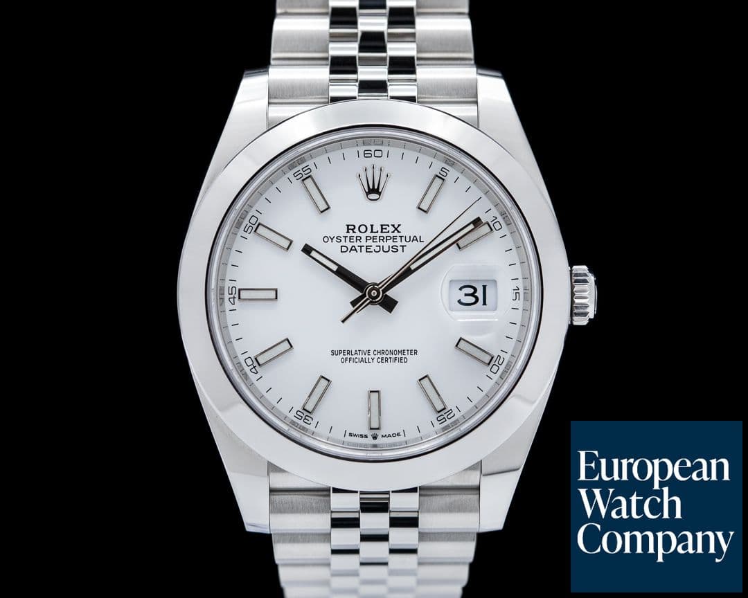 Image of Rolex Datejust 41 White Stick Dial SS Jubilee 2024 UNWORN