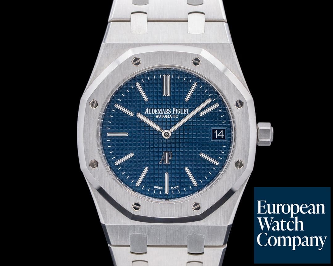 Image of Audemars Piguet Royal Oak Extra Thin "50th Anniversary" Blue Dial SS 16202ST