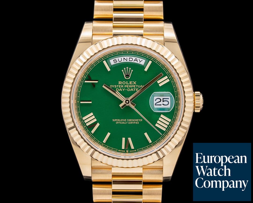 Image of Rolex Day Date 228238 Presidential 18K Green Lacquer Dial 2024 UNWORN
