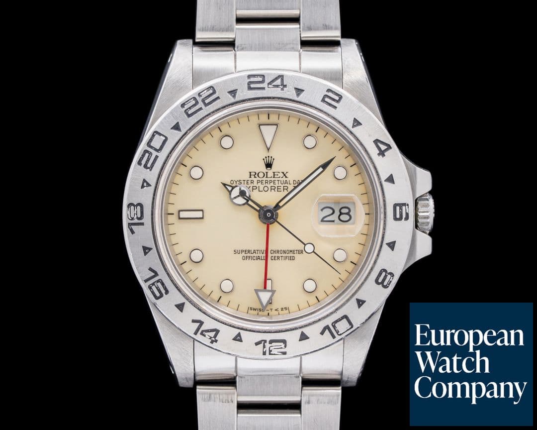 Image of Rolex Explorer II with RARE Transitional Cream Rail Dial SS Stunning