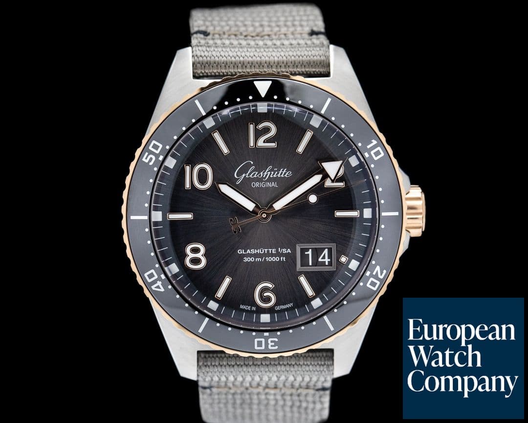 Image of Glashutte Original SeaQ Panorama Date 18k Rose Gold/SS Deployant Buckle