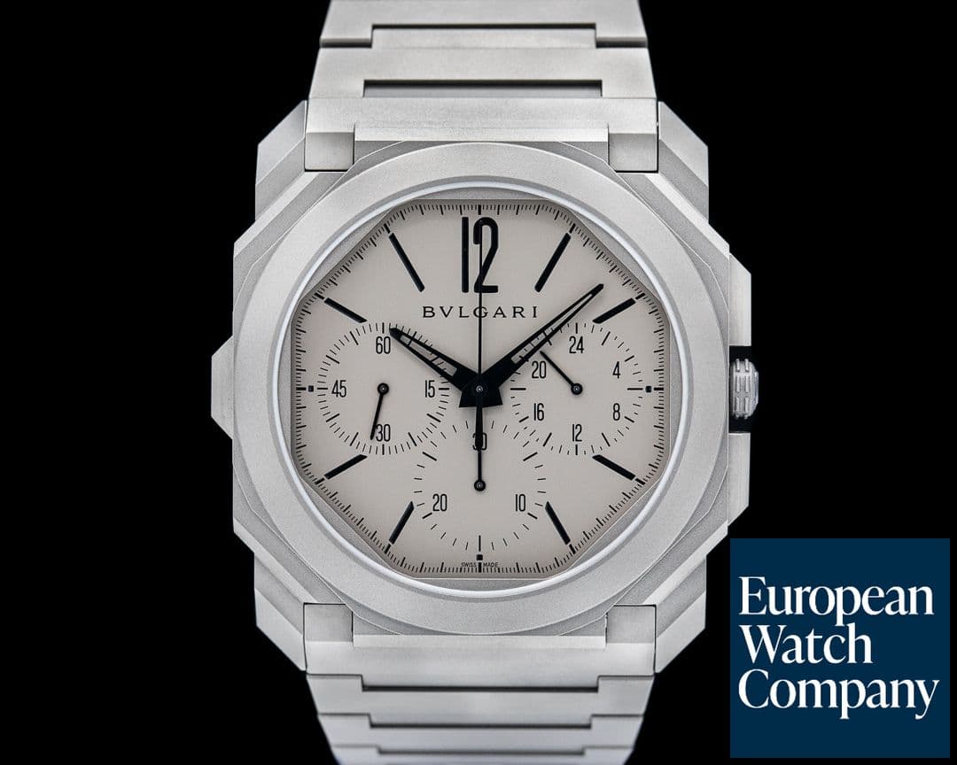 Image of Bulgari Octo Finissimo Chronograph GMT Titanium Grey / Black 42MM