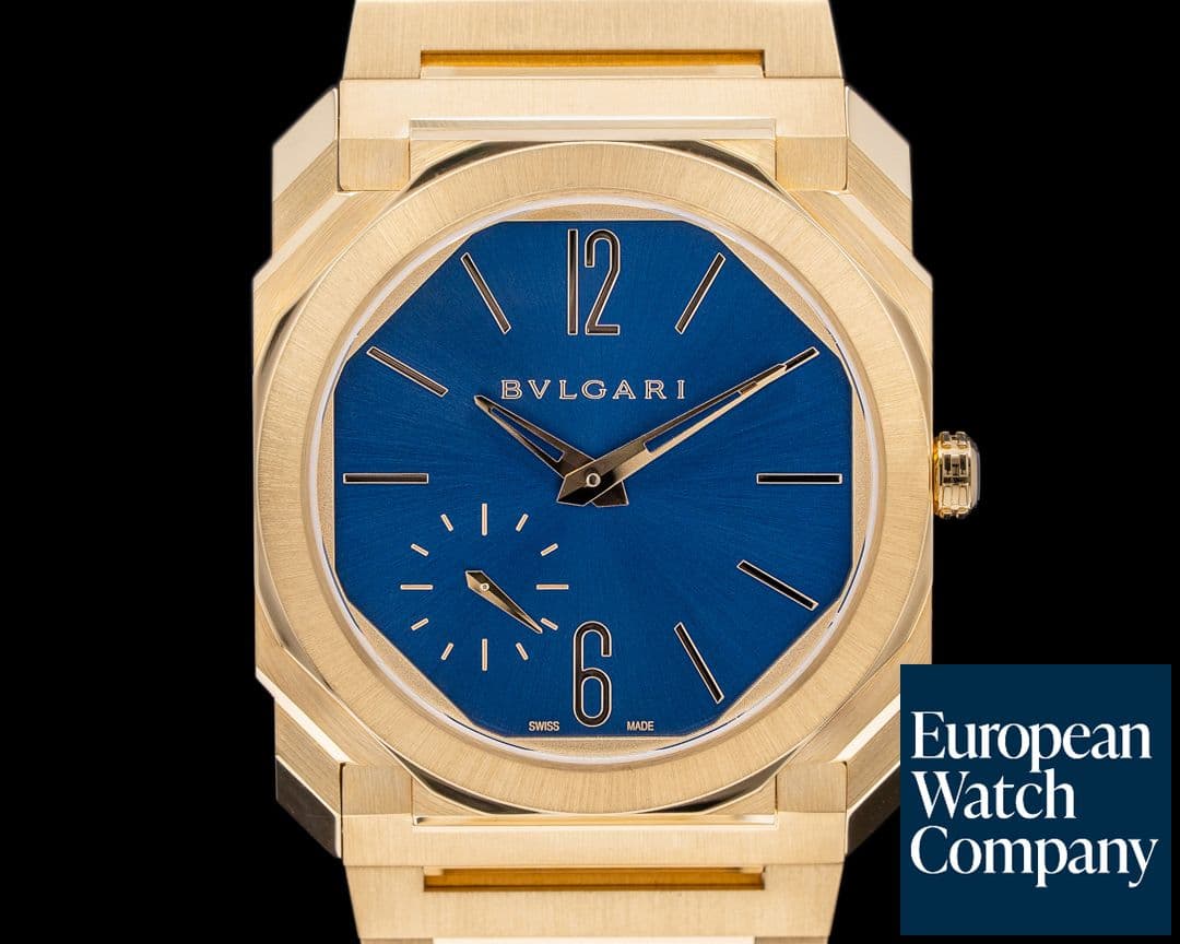 Image of Bulgari Octo Finissimo Extra Thin Yellow Gold Blue Dial