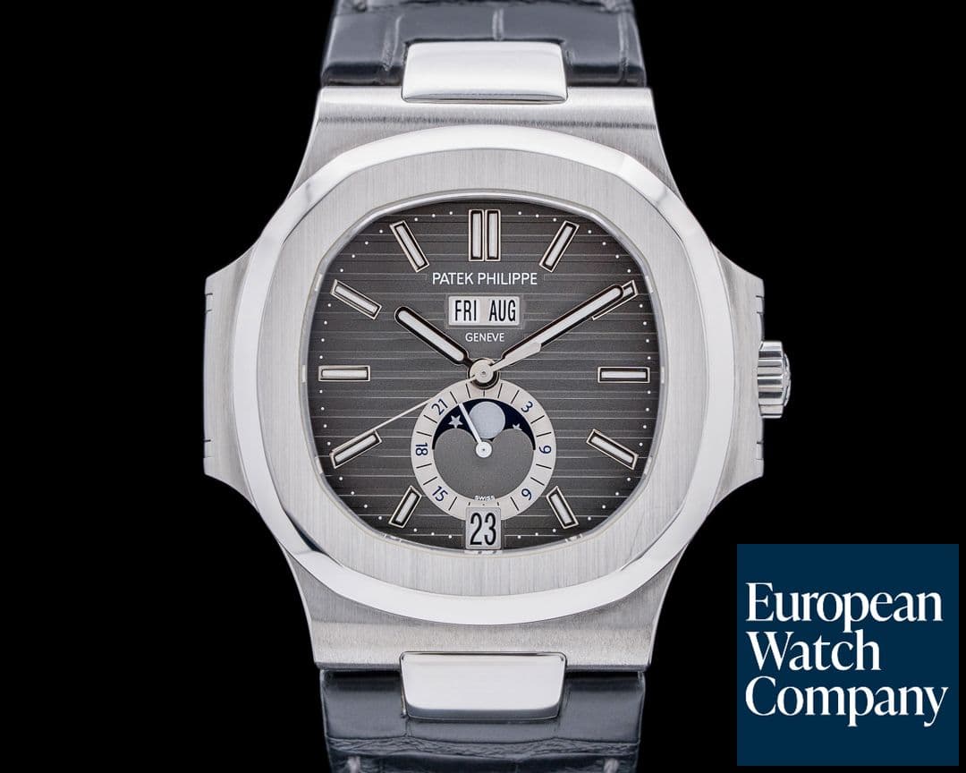 Image of Patek Philippe Nautilus Annual Calendar 5726 Moon SS Grey Dial 