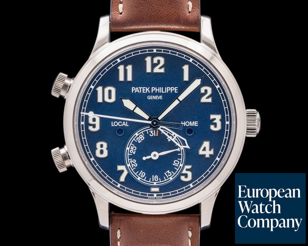 Image of Patek Philippe Calatrava 5524G Pilot Travel Time 18k White Gold 