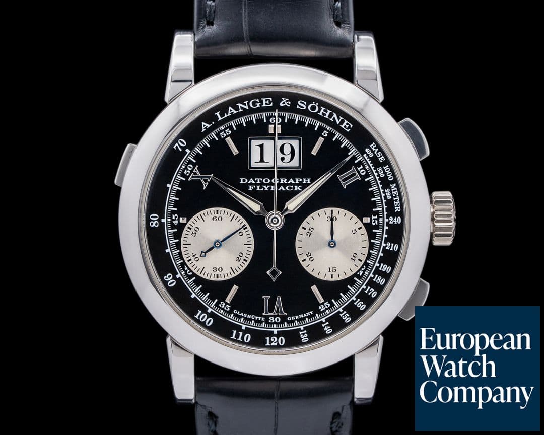 Image of A. Lange and Sohne 453.135 Platinum Flyback Datograph EARLY METER DIAL