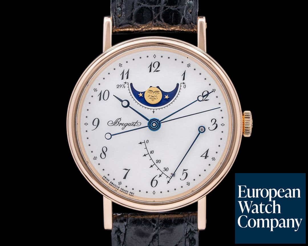 Image of Breguet Classique Moonphase 18K Rose Gold Enamel Dial