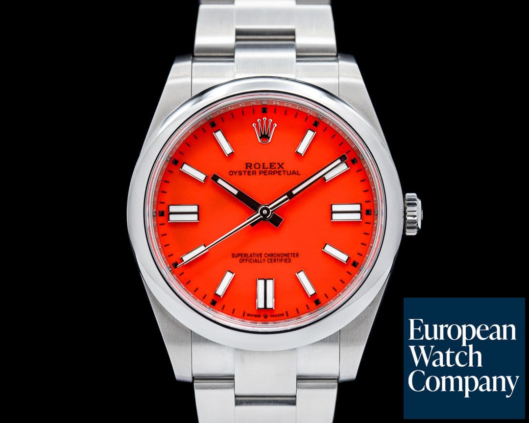 Image of Rolex Oyster Perpetual 124300 41mm SS / Coral Red Dial 2021