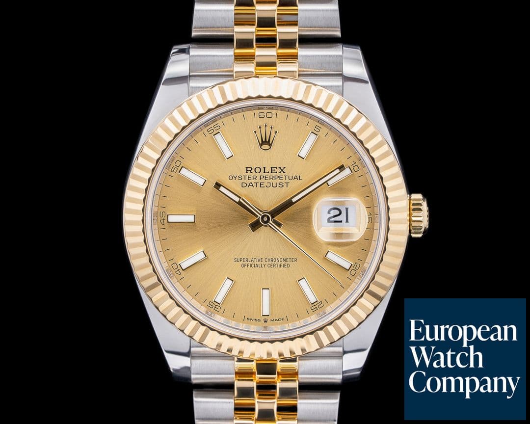 Image of Rolex Datejust 41 Champagne Stick Dial 18K / SS