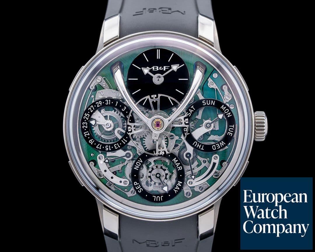Image of MB&F Legacy Machine Perpetual Titanium Green Dial