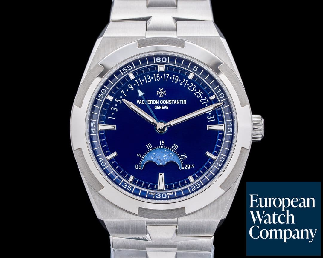 Image of Vacheron Constantin Overseas Moonphase Retrograde Date SS Blue Dial UNWORN