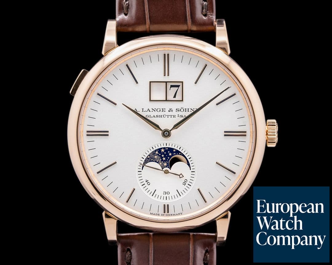 Image of A. Lange & Söhne Saxonia 384.032 Moon Phase Automatik 18K Rose Gold Silver Dial
