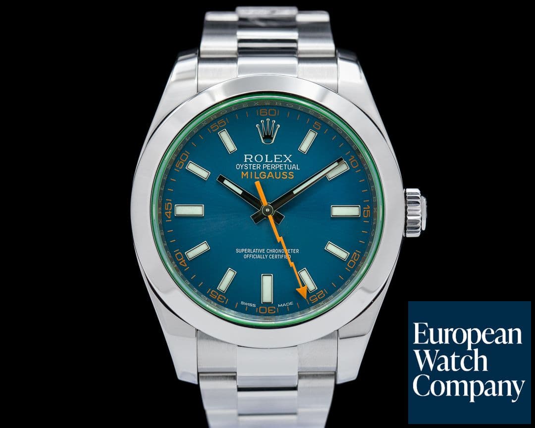 Image of Rolex Milgauss Blue Dial Green Crystal