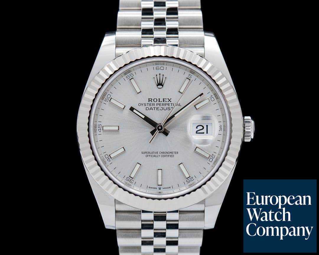 Image of Rolex Datejust 41 Silver Stick Dial SS Jubilee