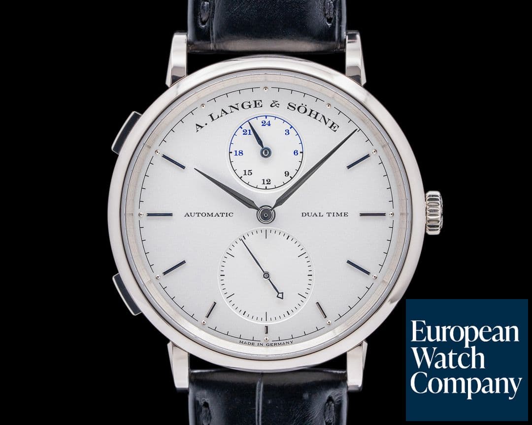 Image of A. Lange and Sohne Saxonia 385.026 Dual Time 18K White Gold