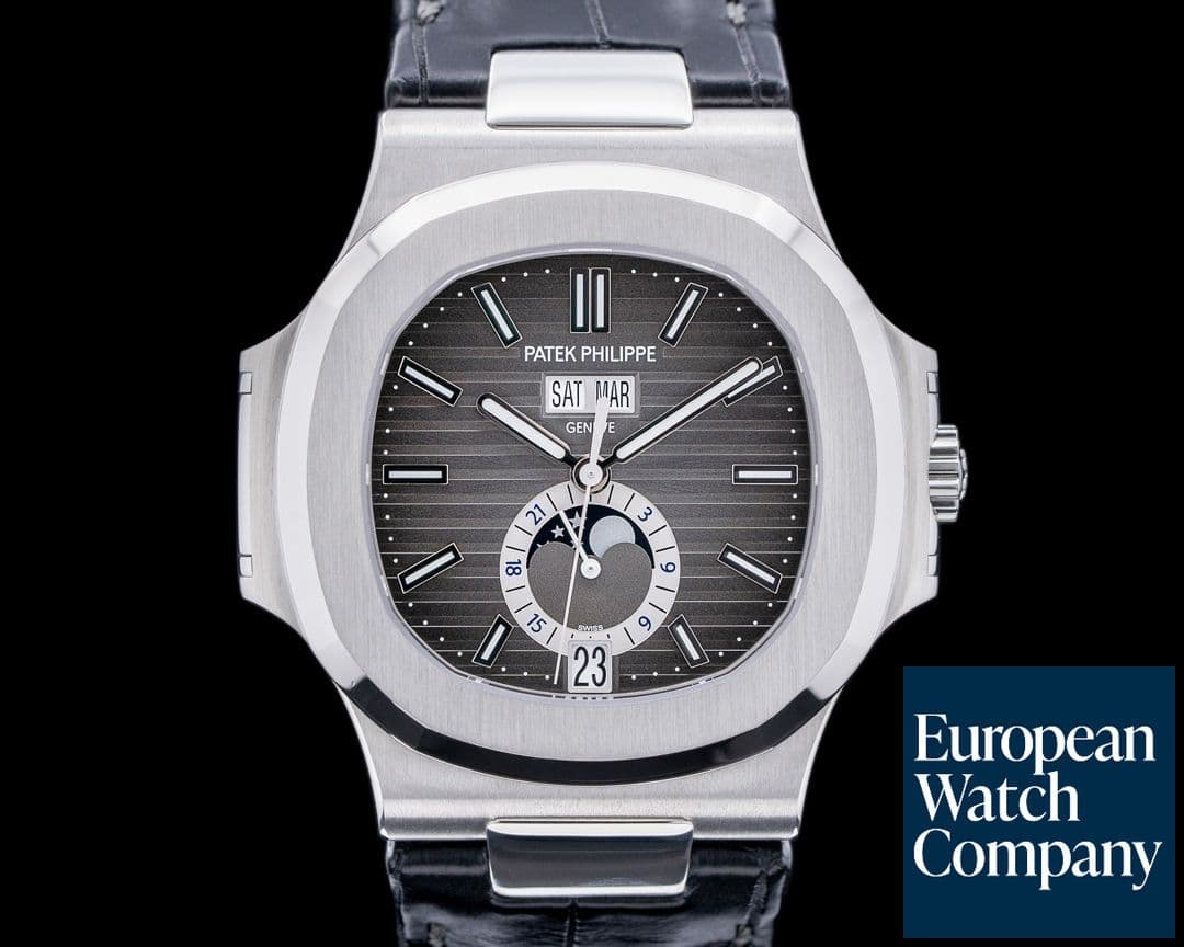Image of Patek Philippe Nautilus Annual Calendar 5726 Moon SS Grey Dial 