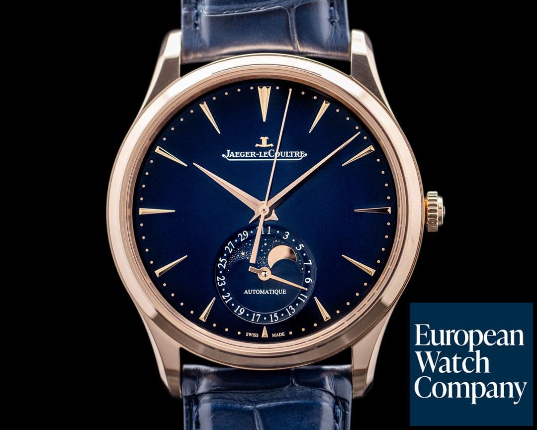 Image of Jaeger LeCoultre Master Ultra Thin Moon 18K Rose Gold Blue Dial