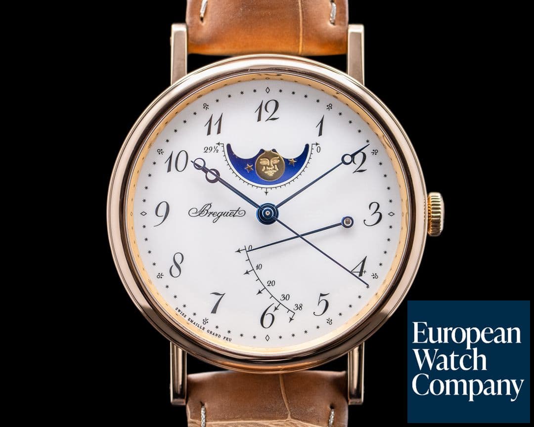 Image of Breguet Classique Moonphase 18K Rose Gold Enamel Dial