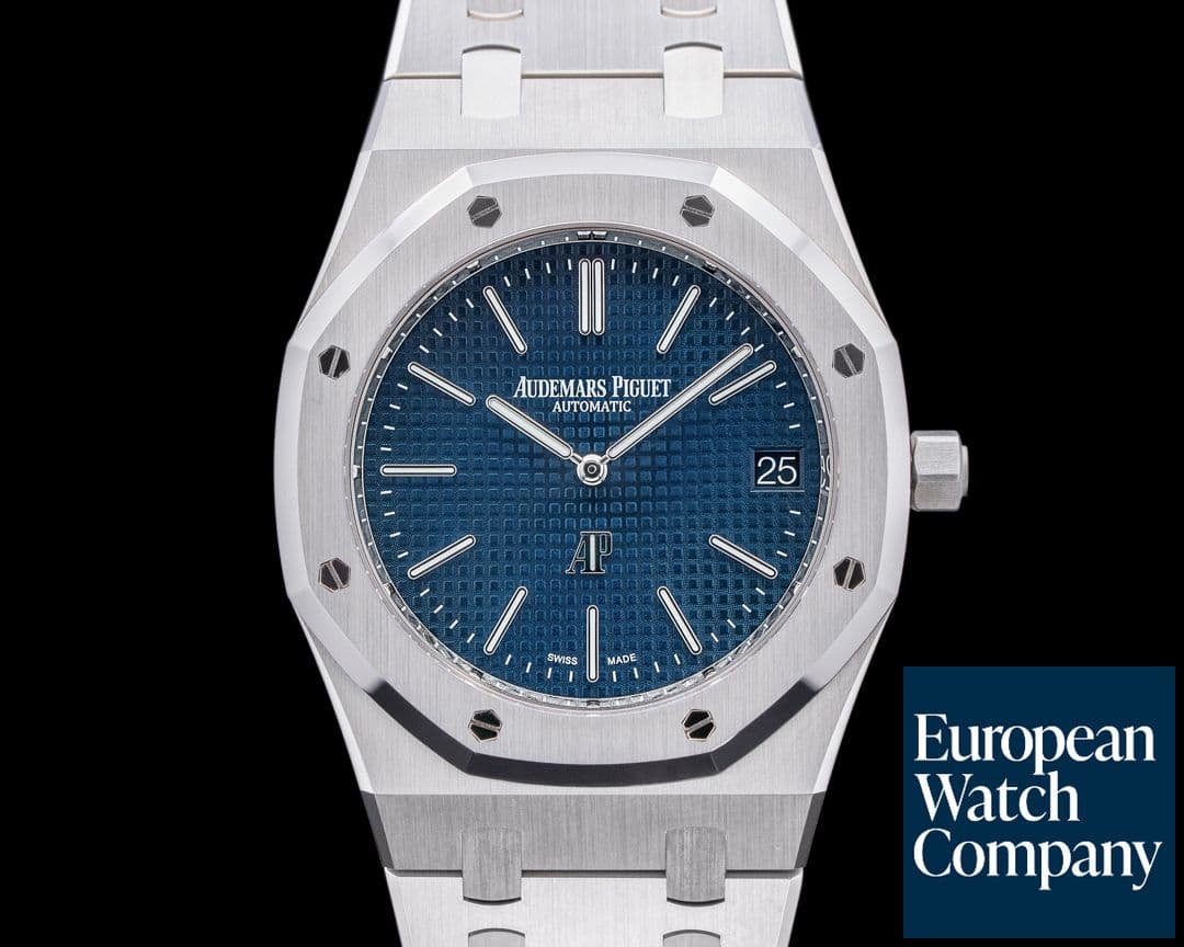 Image of Audemars Piguet Royal Oak Extra Thin "50th Anniversary" Blue Dial SS 16202ST