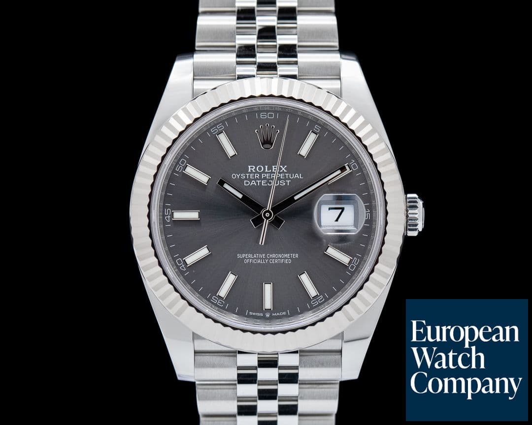Image of Rolex Datejust 41 Dark Rhodium Stick Dial SS/Jubilee 2023