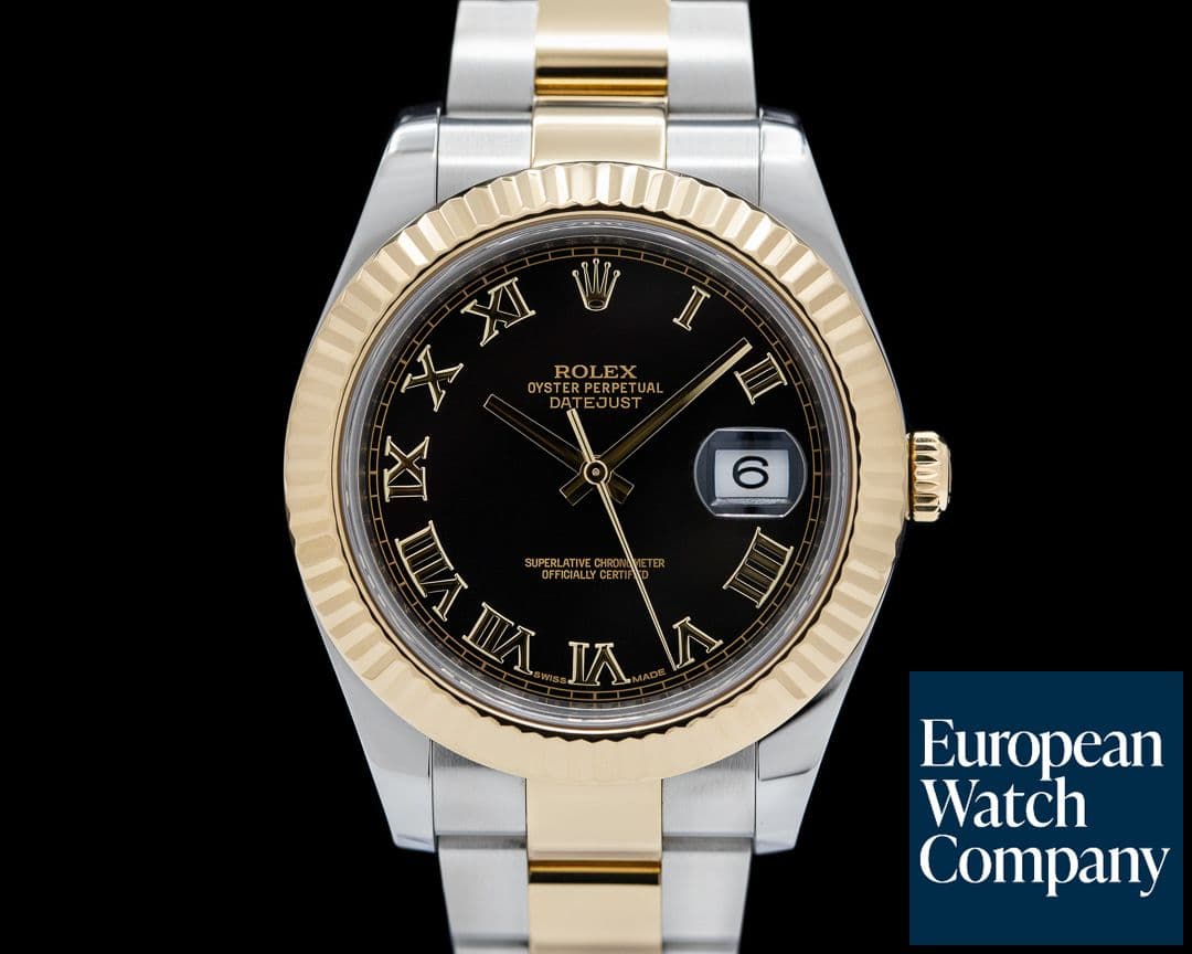 Image of Rolex Datejust II 18K YG / SS Black Roman Dial 41MM
