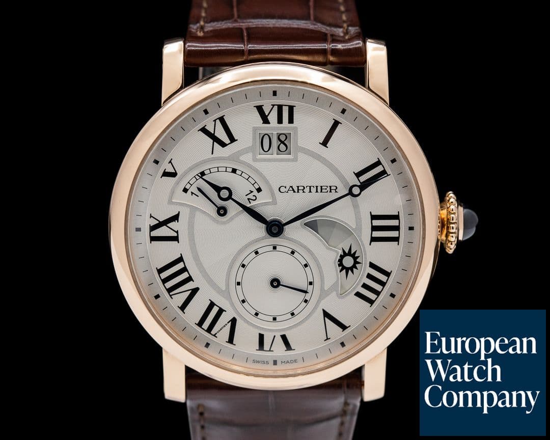 Image of Cartier Rotonde de Cartier Second Time Zone Day Night Rose Gold Silver Dial