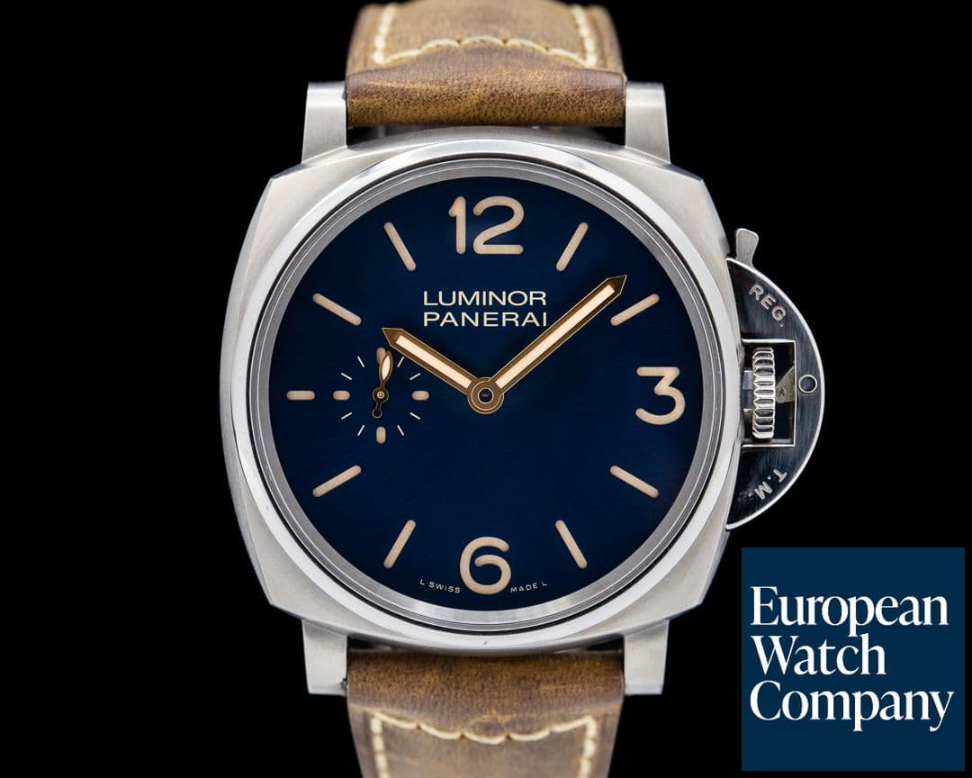Image of Panerai Luminor Due 3 Days Titanio Blue Dial
